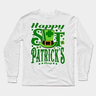 Happy St Patrick's Day Green Text Long Sleeve T-Shirt